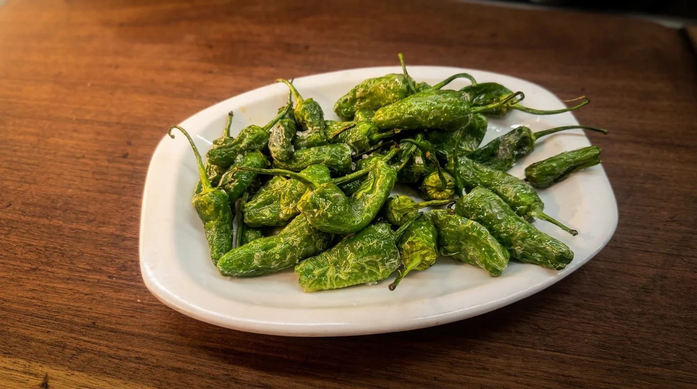 Pimientos de Padrón fritos con sal gorda
